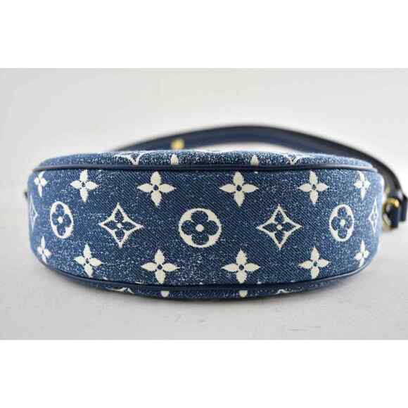 Louis Vuitton Loop Blue Denim Monogram Gold Chain Moon Crossbody Shoulder Bag - Picture 12 of 12